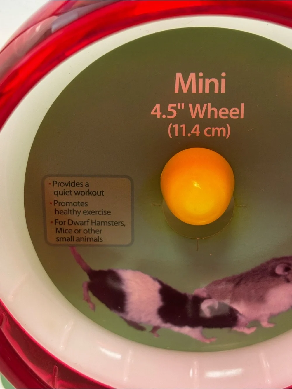Kaytee Small Animal Premium Quality Exercise Wheel Silent Spinner Red & White